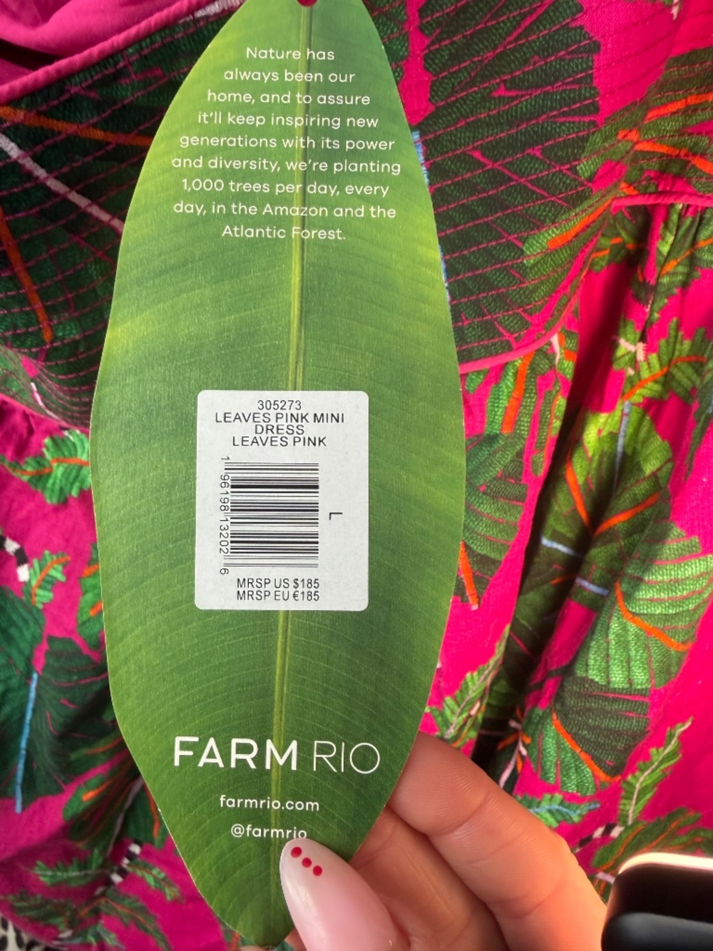 BNWT FARM RIO Leaves One Shoulder Mini Dress - Picture 4 of 4